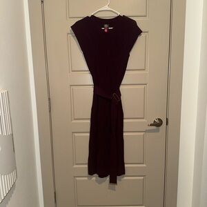 Vince Camuto Belted Midi Dress - Burgundy